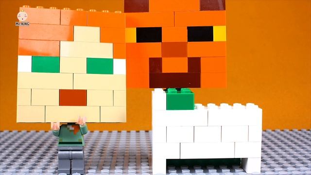 Halloween Lego Minecraft Steve Building Brick Alex Big Ghost Head смотреть онлайн