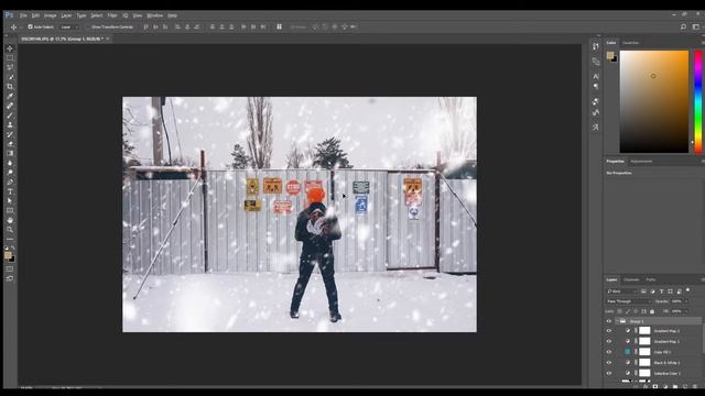 Как добавить снег в Фотошопе Speedart смотреть онлайн
