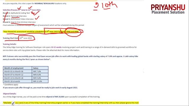 WILEY EDGE Start Sending Exam mail | WILEY EDGE | 7-11LPA | Software Developer | Selection Training смотреть онлайн