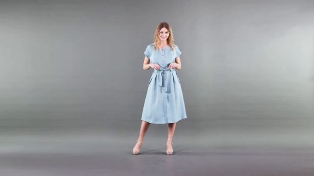 Платье льняное САФАРИ светло-бирюзового цвета смотреть онлайн