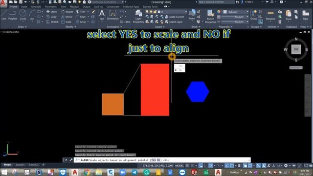 TIPS & TRICKS in Autocad (How to use Align Command to Scale Objects) смотреть онлайн