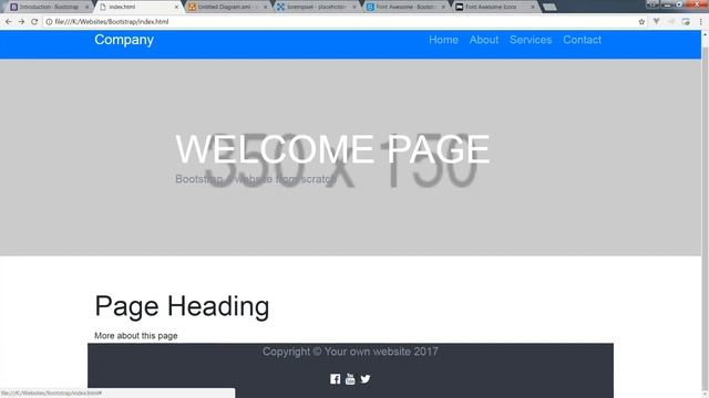 How to create a website using bootstrap 4(Part-12 Adding Font Awesome Icons) смотреть онлайн