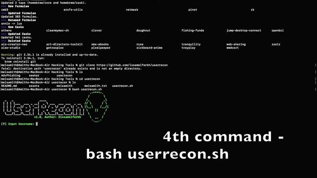 How to hunt social media accounts using userrecon (MAC terminal) *with live proof* смотреть онлайн