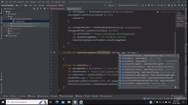 How to Implement Other Social Media App Link Open in Android Studio Kotlin смотреть онлайн
