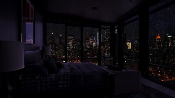 The Sound of Rain for Sleep - Sleeping in a Million Dollar Apartment in NY -  Rain Sleep ASMR