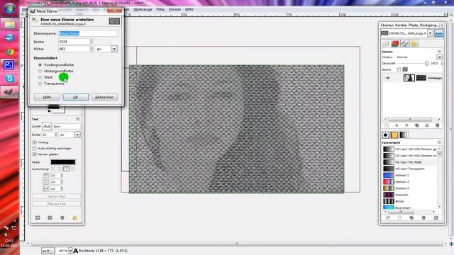 Gimp2.6 - Foto Als Text Darstellen