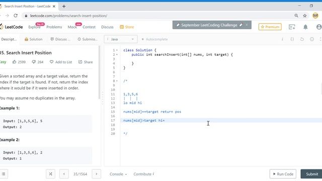 Binary Search (Java Implementation with leetcode problem as example) смотреть онлайн