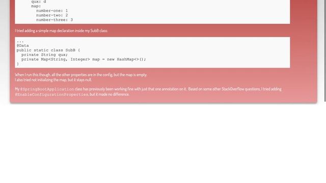 Spring Boot yaml nested property map to Configuration class HashMap смотреть онлайн