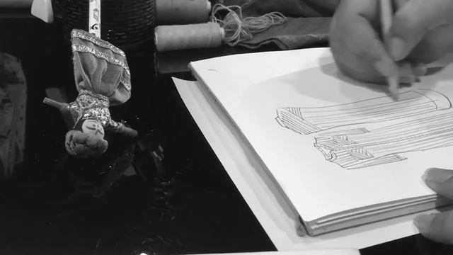 Sketching of the outfit | Designer's sketch | Tat Tvam Asi Clothing смотреть онлайн