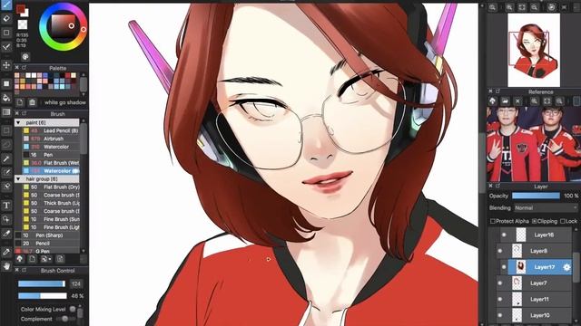[Medibang Paint Pro speed drawing] D.Va fangirl смотреть онлайн