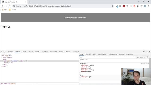 Esconder e mostrar div com HTML/CSS e JavaScript смотреть онлайн