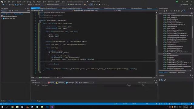 ПлатформаСвязей 0.1.0: Добавлена реализация стека, который хранит данные внутри хранилища связей смотреть онлайн