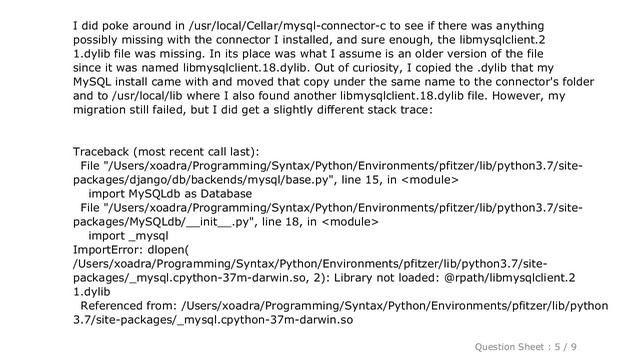 Django : Library not loaded: @rpath/libmysqlclient.21.dylib Reason: image not found Django migrate смотреть онлайн