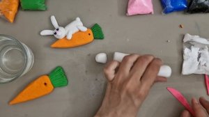 ?МК? Лепим зайчика из воздушного пластилина???