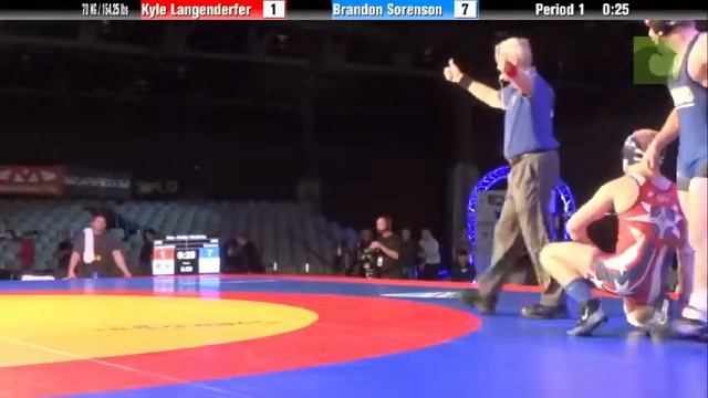 Men 70 KG / 154.25 lbs - Kyle Langenderfer vs. Brandon Sorenson смотреть онлайн