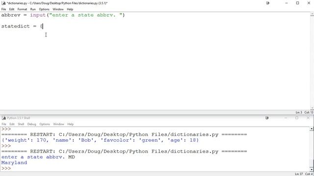 Dictonaries in Python 3 смотреть онлайн