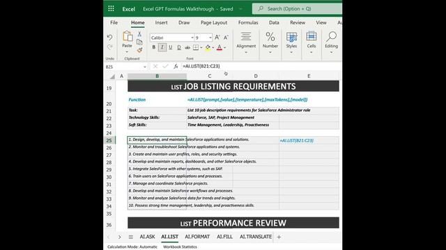 ChatGPT for Excel =AI.LIST Function смотреть онлайн