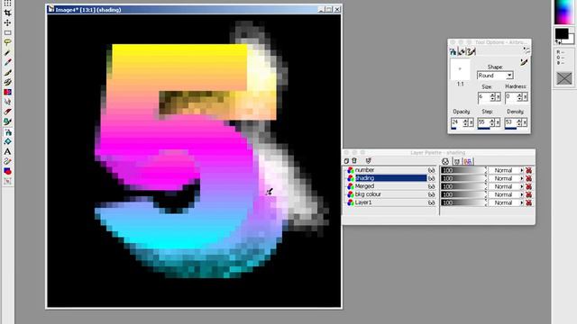 Paint Shop Pro 6 Tutorial for Ness: making 3d numbers with fancy outline смотреть онлайн