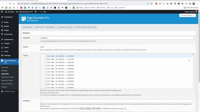 WordPress Page Generator Pro: Keywords: Generate Locations Keywords смотреть онлайн