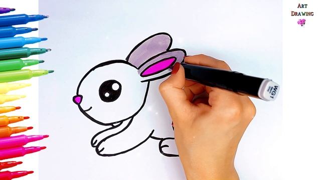 ✏️ Drawing Tutorial: How To Draw a Rabbit ? Dress ? Flowers ? and Diamonds ? смотреть онлайн