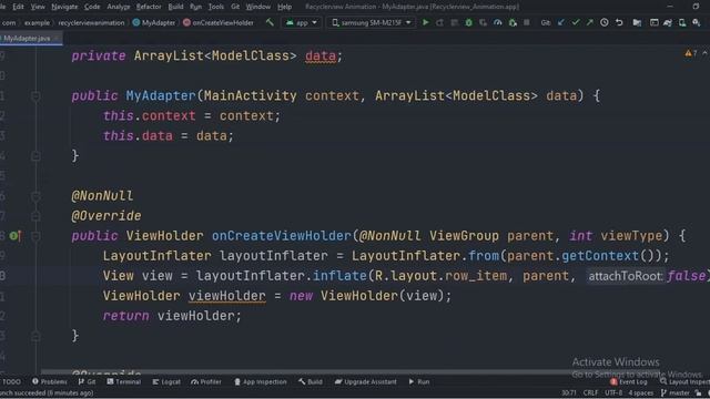 ANDROID - RECYCLERVIEW ANIMATION TUTORIAL IN JAVA смотреть онлайн