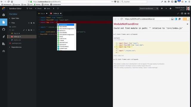 CodeSandbox Bug смотреть онлайн