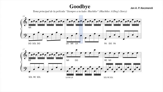 Goodbye (Hachiko) + Partitura fácil смотреть онлайн