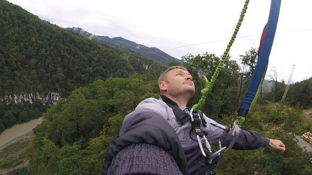 Прыжок с моста Сочи Bungy 69m съемка камера GoPro