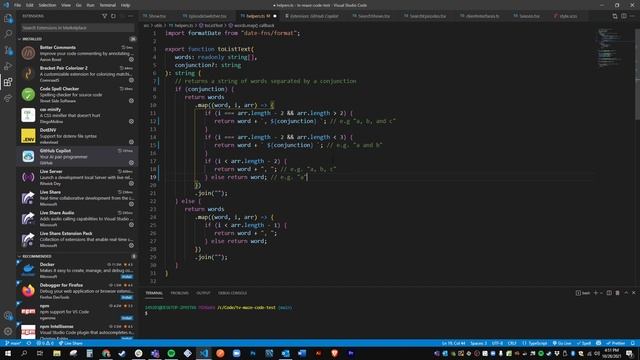 Github Co-pilot Commenting My Function смотреть онлайн