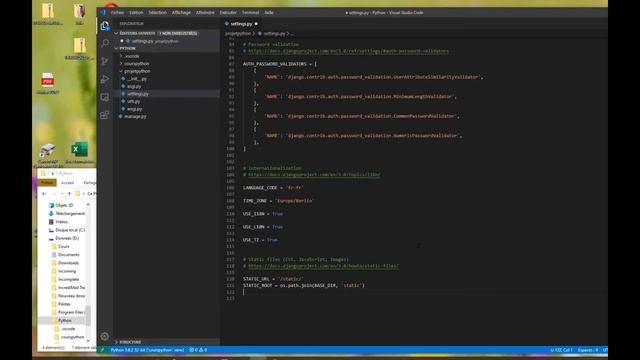 Python / Django - 05 - Configurer le fichier settings.py смотреть онлайн