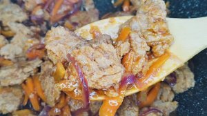 🥩🍅🌿Идеально в пост💯Соевое мясо с томатом и соевым соусом🌿