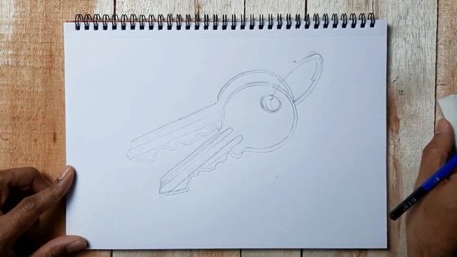 Drawing | Sketching set of keys and add shading | time-lapse video смотреть онлайн
