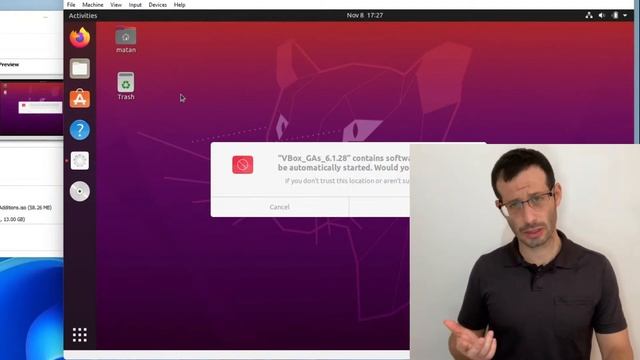 VirtualBox tutorial - installing Guest additions CD image for Linux guests смотреть онлайн