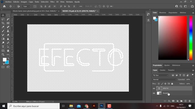 Como hacer Efecto de texto neon en photoshop смотреть онлайн