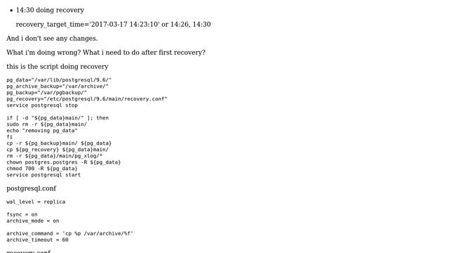 postgres PITR from WAL without changes смотреть онлайн