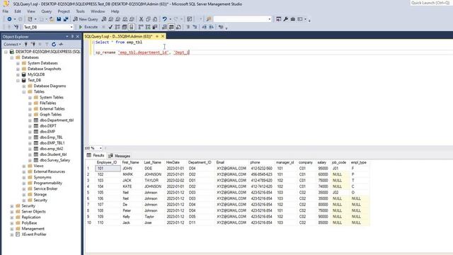 How to rename column in SQL Server смотреть онлайн
