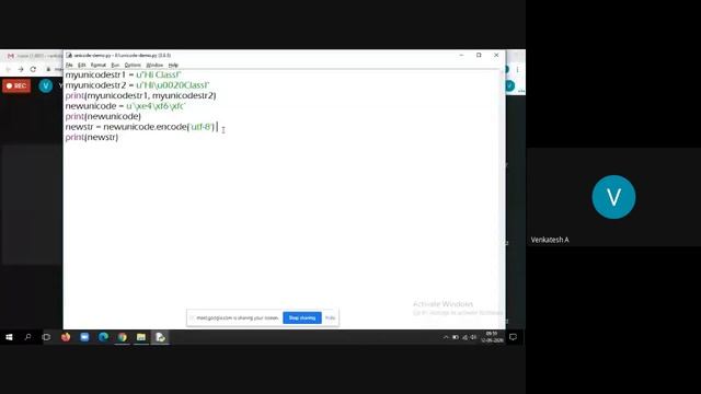 Python Unicode and other Sequential Data types, examples смотреть онлайн