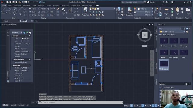Exercise 03 AutoCAD 3x5 M Floor Plan Tutorial For Beginner смотреть онлайн