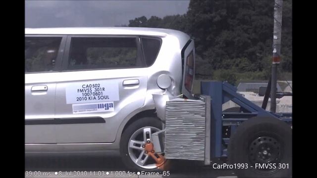 2010-2013 Kia Soul FMVSS 301 Rear Crash Test (50 Mph) смотреть онлайн