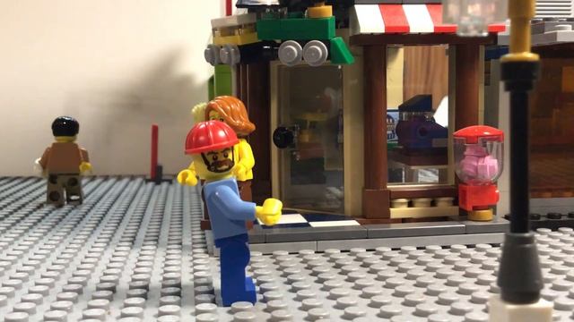 Человек - ракета упал на маленького демона. LEGO