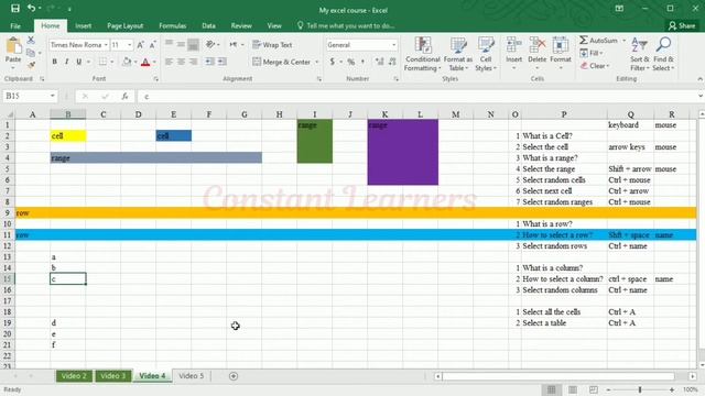 4. Multiple ways to select cells, rows, columns, ranges, & tables (Shortcuts) | MS Excel смотреть онлайн