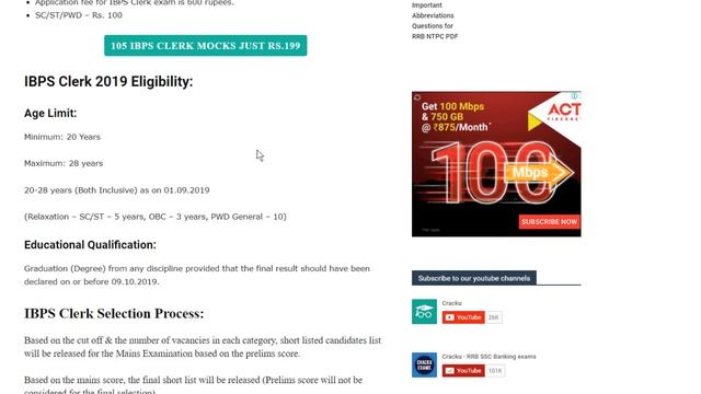 IBPS CLERK Notification 2019 - 12075 Posts | Syllabus | Qualification | Exam Pattern смотреть онлайн