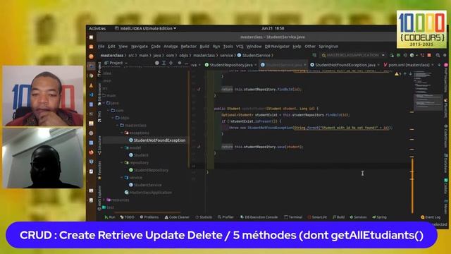 MASTERCLASS : Développement d'une API REST avec Spring Boot - Philémon GLOBLEHI смотреть онлайн