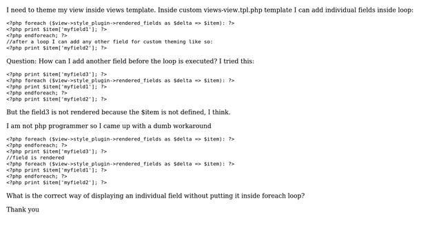 Drupal: print individual field inside views-view.tpl.php смотреть онлайн