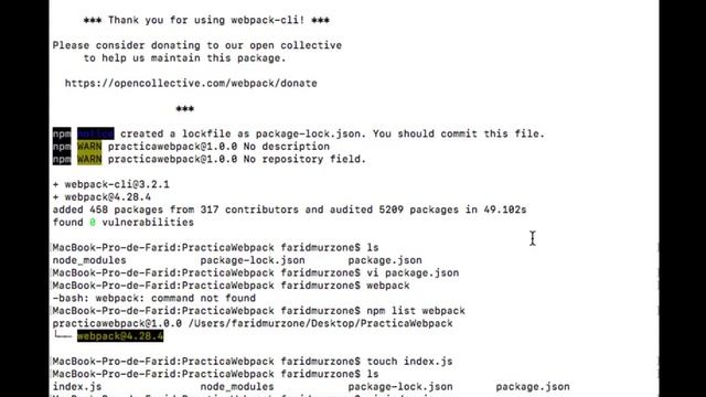 Armando nuestro Webpack - Parte 2 (Node - NPM - package.json y dependencias) смотреть онлайн
