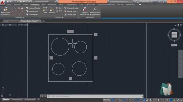 AutoCAD 2016, Uso de paramétrico para dibujo de quemadores, curso completo en español, cap 4.5.d. смотреть онлайн