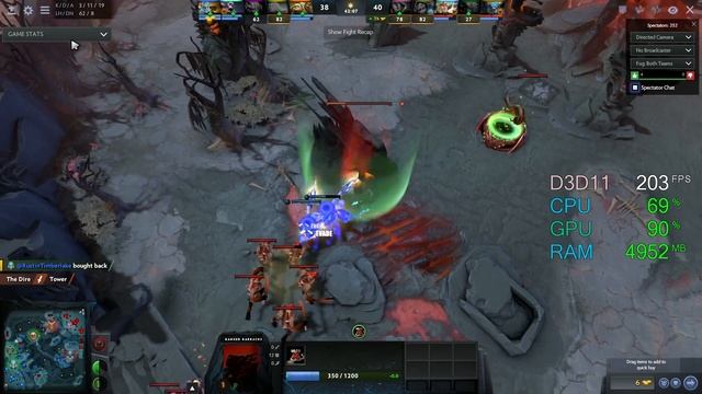 GeForce GTX 1060 6GB -- Intel Core i5-8400 -- Dota 2 FPS Test DX11