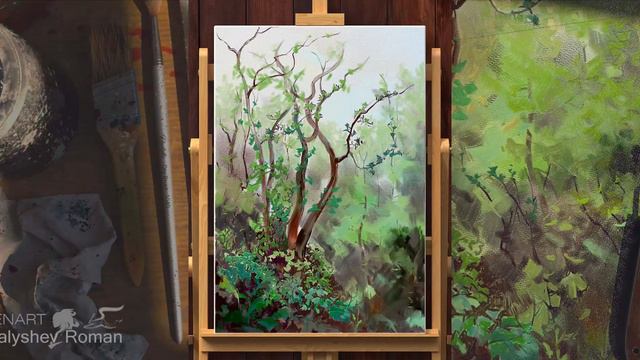 Как написать лесной этюд в  Realistic Paint Studio