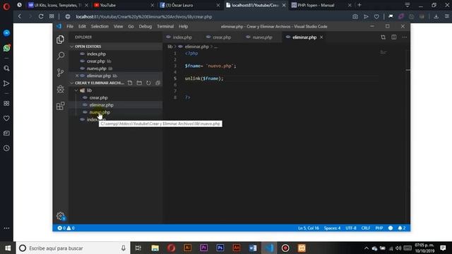 CREAR, ELIMINAR Y ESCRIBIR ARCHIVOS CON PHP - FOPEN, FWRITE Y UNLINK смотреть онлайн