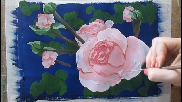 Видео урок Рисуем Розу гуашью #Dari Art смотреть онлайн